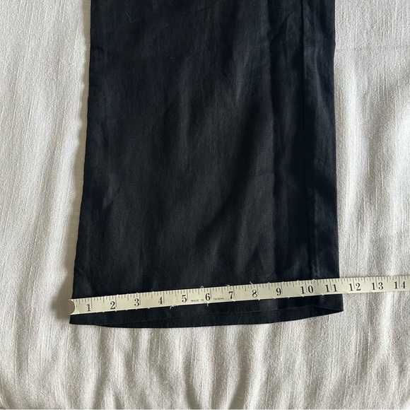 Lands End Womens Black High Rise Wide Leg Linen Pants Sz 14 Minimalist Office - Picture 6 of 13
